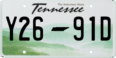 TN license plate Y2691D