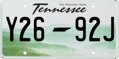 TN license plate Y2692J