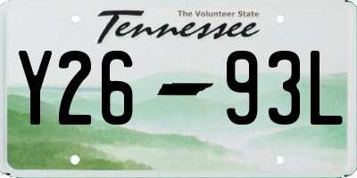 TN license plate Y2693L
