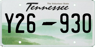 TN license plate Y2693O
