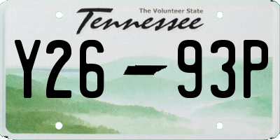 TN license plate Y2693P