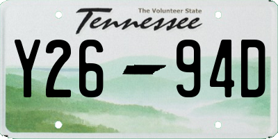 TN license plate Y2694D