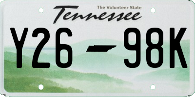 TN license plate Y2698K