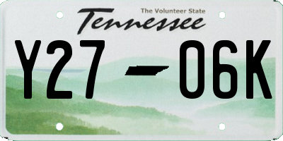 TN license plate Y2706K