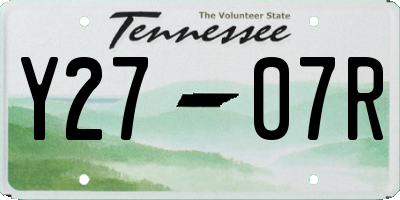 TN license plate Y2707R
