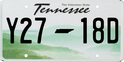 TN license plate Y2718D