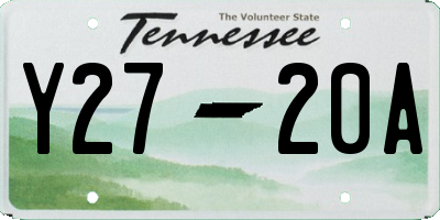 TN license plate Y2720A