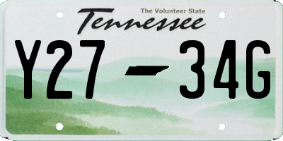 TN license plate Y2734G