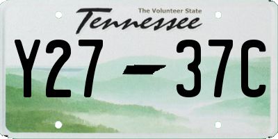 TN license plate Y2737C