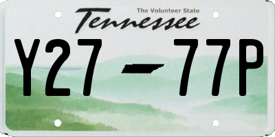 TN license plate Y2777P