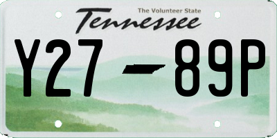 TN license plate Y2789P