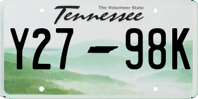 TN license plate Y2798K