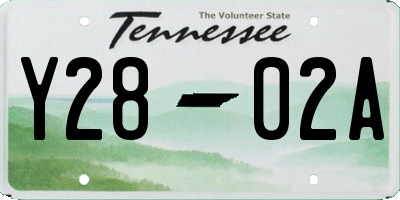 TN license plate Y2802A