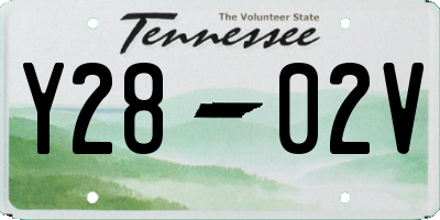 TN license plate Y2802V