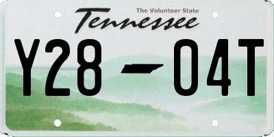 TN license plate Y2804T