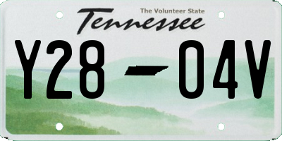 TN license plate Y2804V