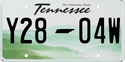 TN license plate Y2804W