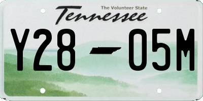 TN license plate Y2805M