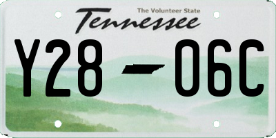 TN license plate Y2806C