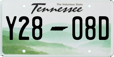 TN license plate Y2808D