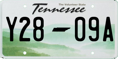 TN license plate Y2809A