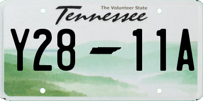 TN license plate Y2811A