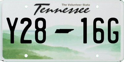TN license plate Y2816G
