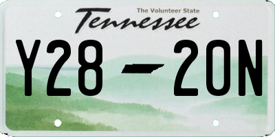 TN license plate Y2820N