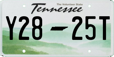 TN license plate Y2825T