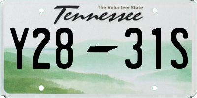 TN license plate Y2831S