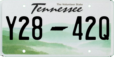 TN license plate Y2842Q