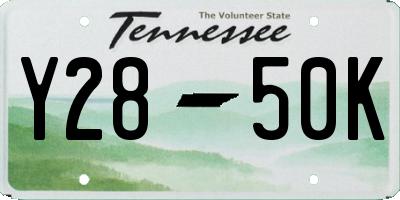 TN license plate Y2850K