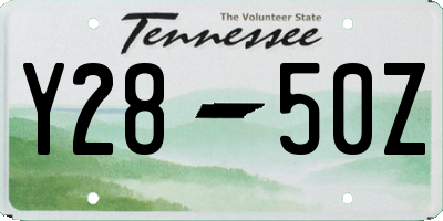 TN license plate Y2850Z