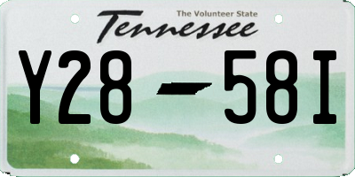 TN license plate Y2858I