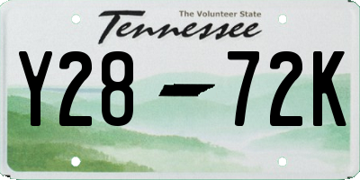 TN license plate Y2872K