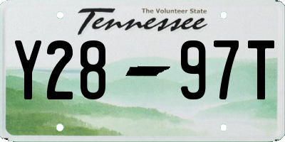 TN license plate Y2897T