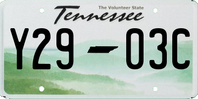 TN license plate Y2903C