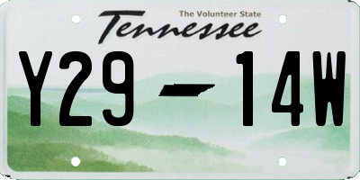 TN license plate Y2914W