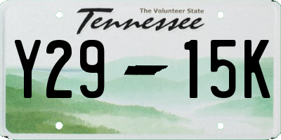 TN license plate Y2915K