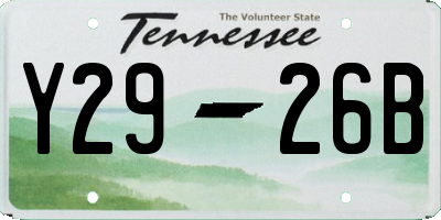 TN license plate Y2926B