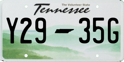 TN license plate Y2935G