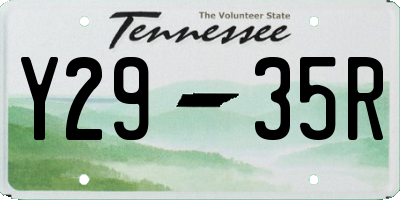 TN license plate Y2935R