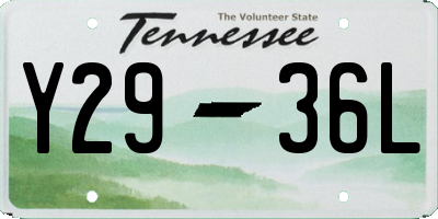 TN license plate Y2936L