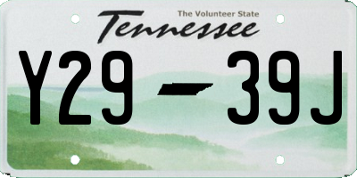 TN license plate Y2939J