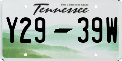 TN license plate Y2939W