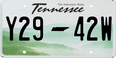 TN license plate Y2942W
