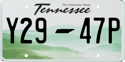 TN license plate Y2947P