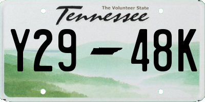 TN license plate Y2948K