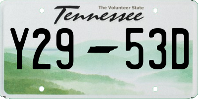 TN license plate Y2953D