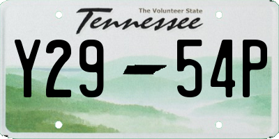TN license plate Y2954P